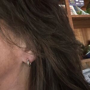 Minimalist Gold and Silver Stud Earrings Twisted wire style